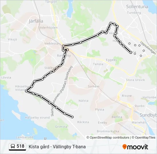518 Bus Line Map