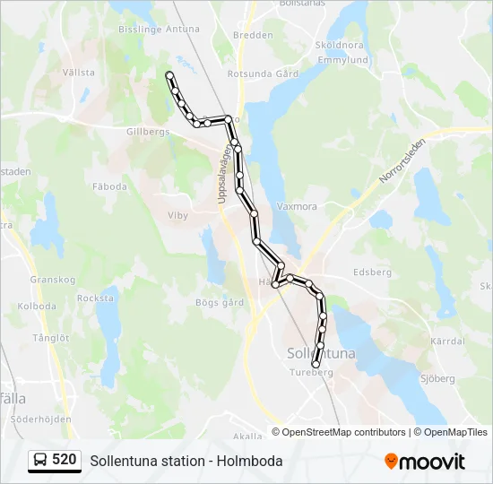 520 Bus Line Map