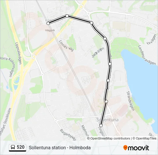 520 Bus Line Map