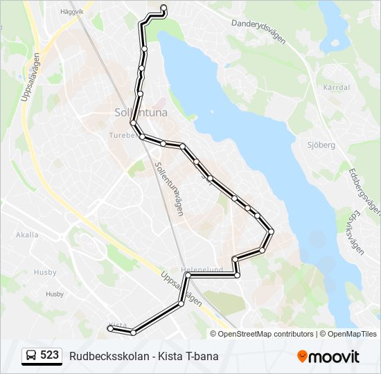 523 bus Line Map