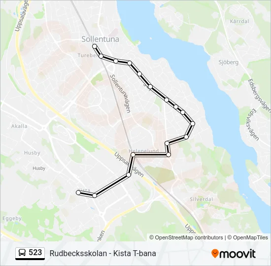 523 Bus Line Map