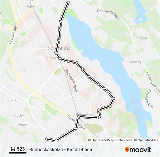 523 Bus Line Map