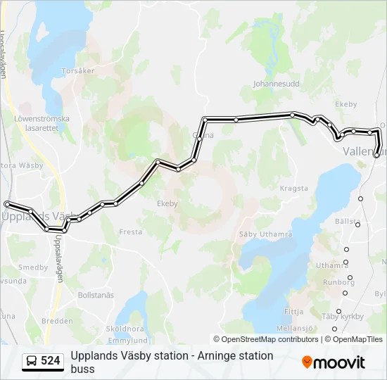 524 Bus Line Map