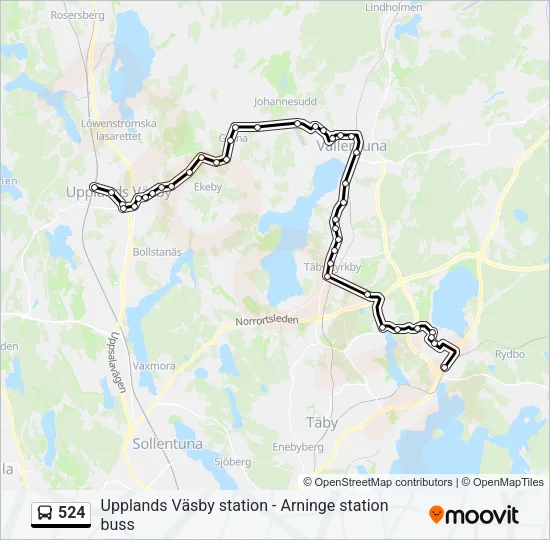 524 Bus Line Map