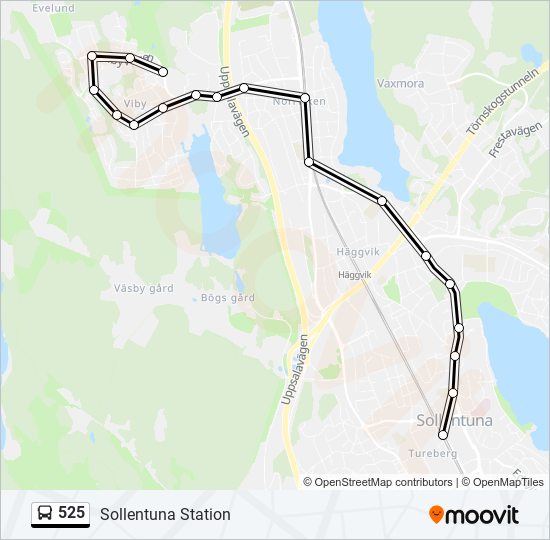 525 bus Line Map