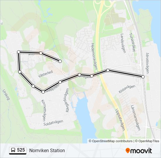 525 bus Line Map