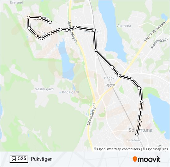 525 bus Line Map