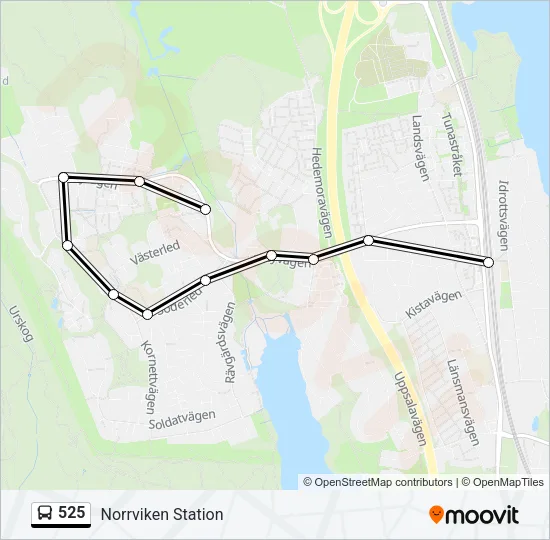 525 Bus Line Map