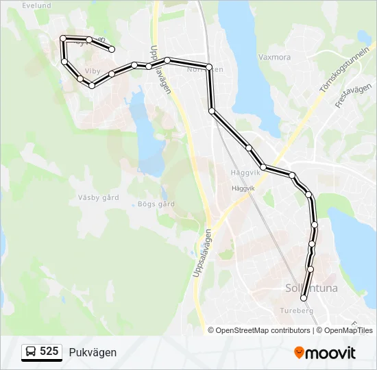 525 Bus Line Map
