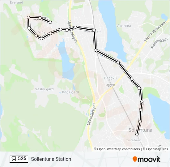 525 Bus Line Map
