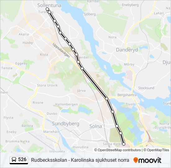 526 bus Line Map