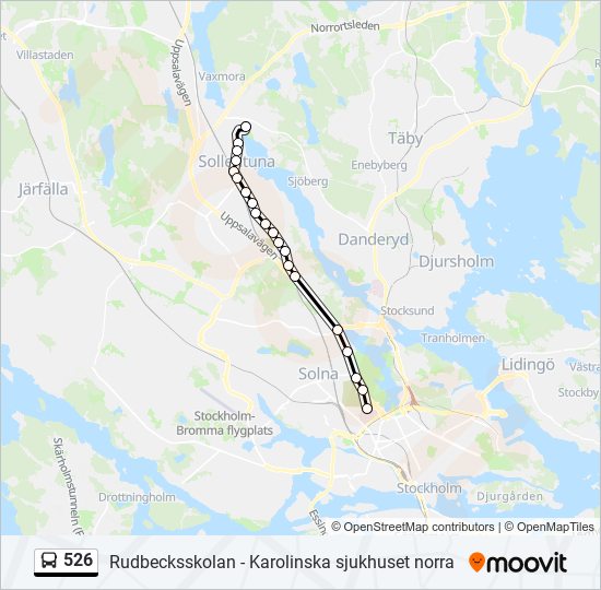 526 bus Line Map