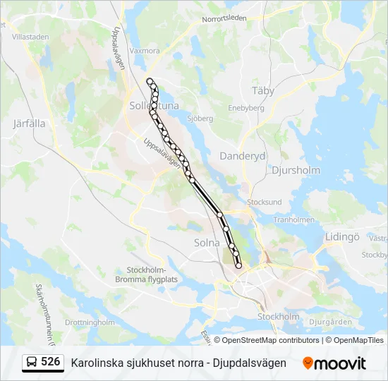 526 Bus Line Map