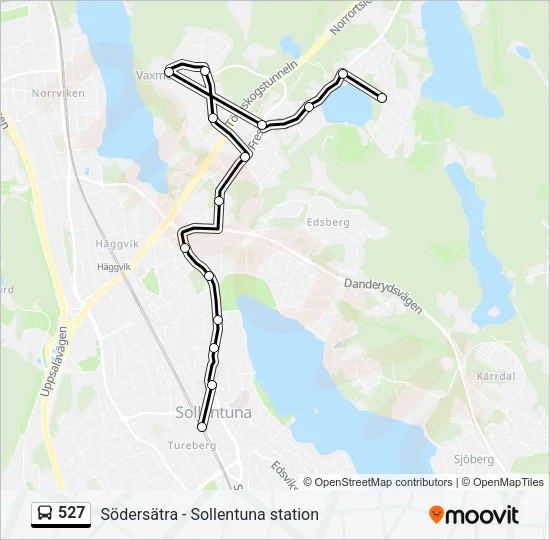527 Bus Line Map