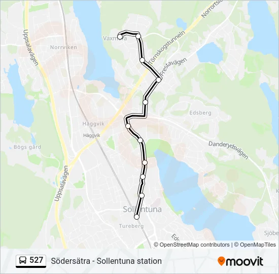 527 Bus Line Map