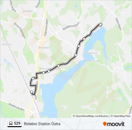 529 bus Line Map