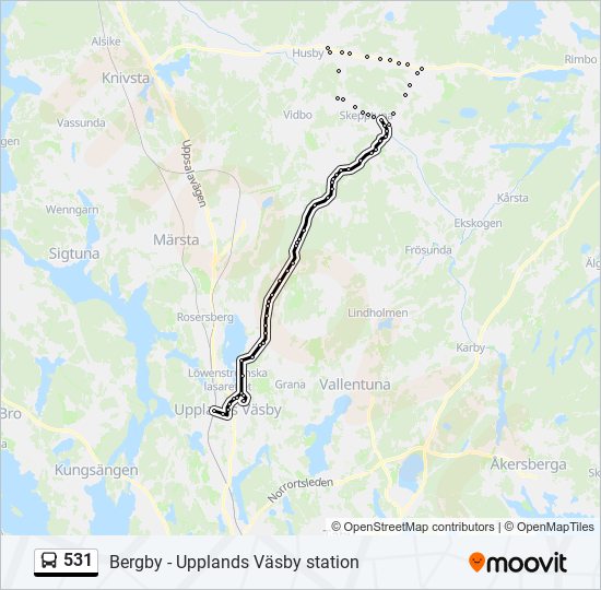 531 bus Line Map