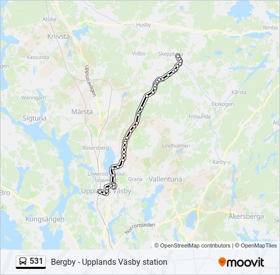 531 bus Line Map