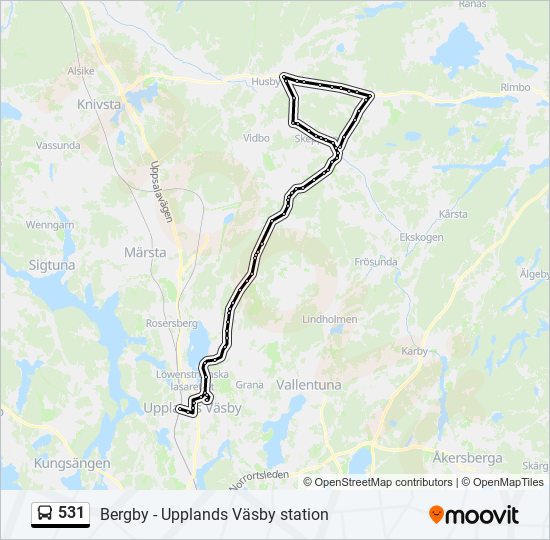 531 bus Line Map