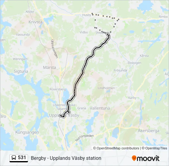 531 Bus Line Map