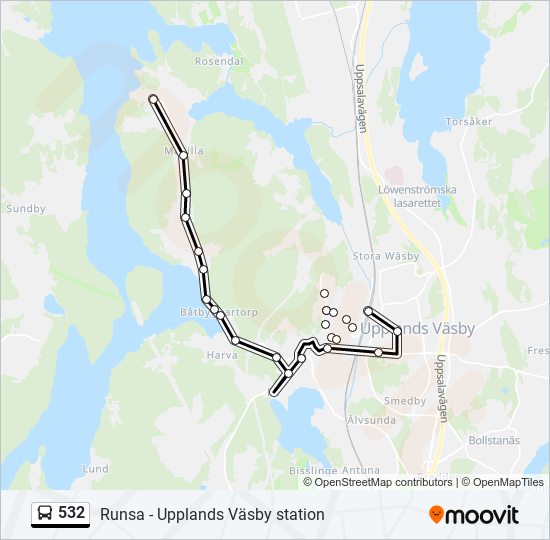 532 bus Line Map