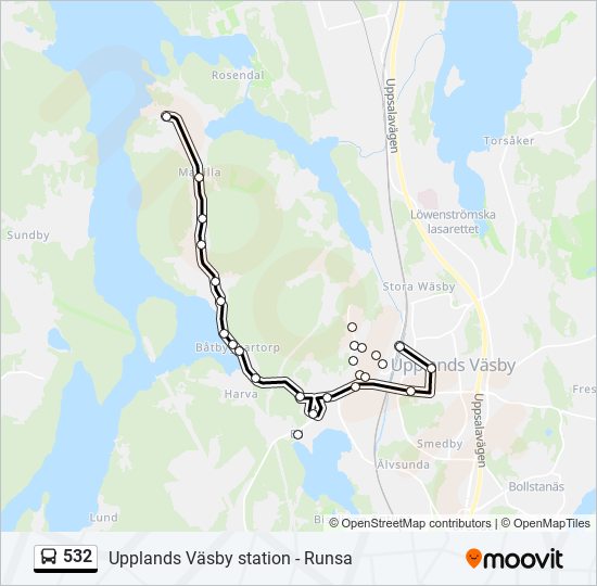 532 bus Line Map