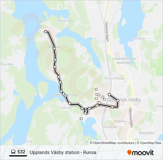 532 Bus Line Map