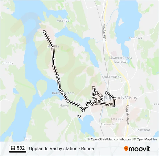532 Bus Line Map