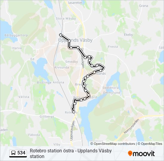 534 bus Line Map