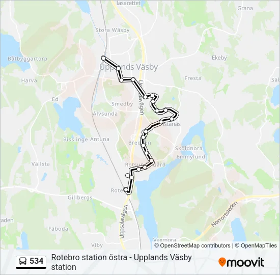 534 Bus Line Map