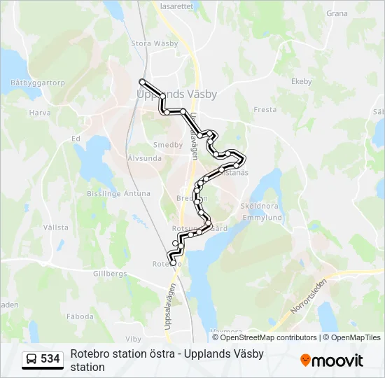 534 Bus Line Map