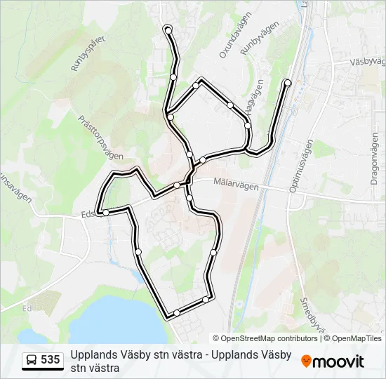 535 Bus Line Map