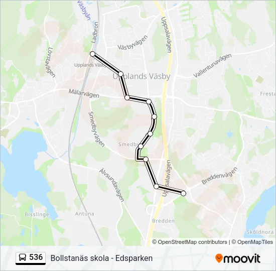 536 Bus Line Map