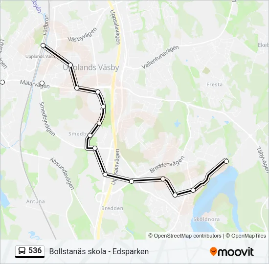 536 Bus Line Map