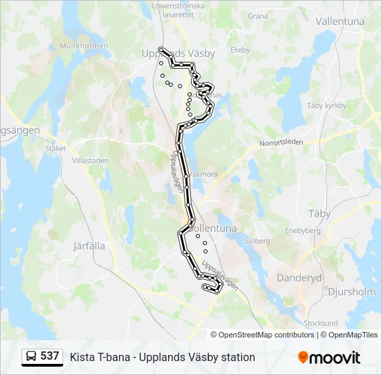 537 Bus Line Map