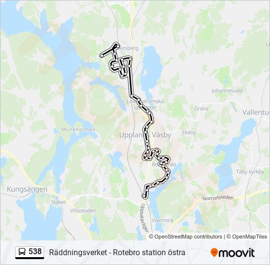 538 Route: Schedules, Stops & Maps - Rotebro Station Östra (Updated)