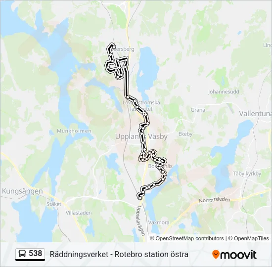 538 Bus Line Map