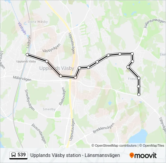 539 Bus Line Map