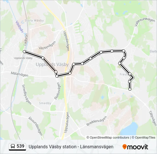 539 Bus Line Map