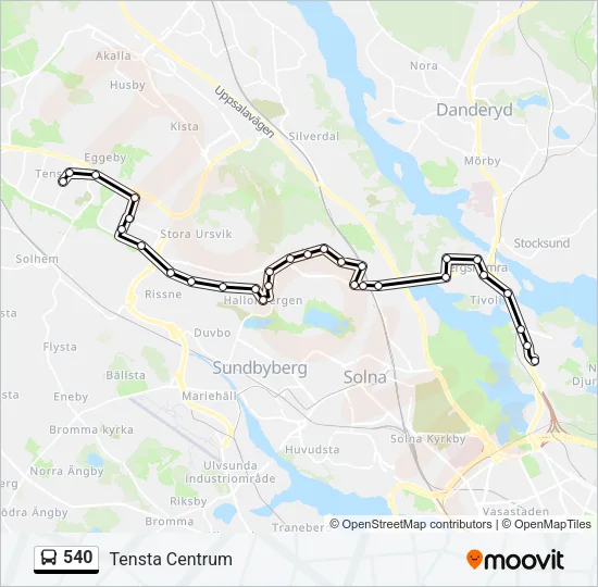 540 Bus Line Map