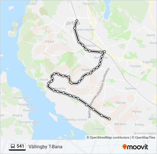 541 bus Line Map