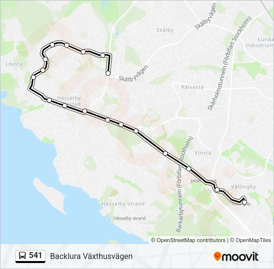 541 Bus Line Map