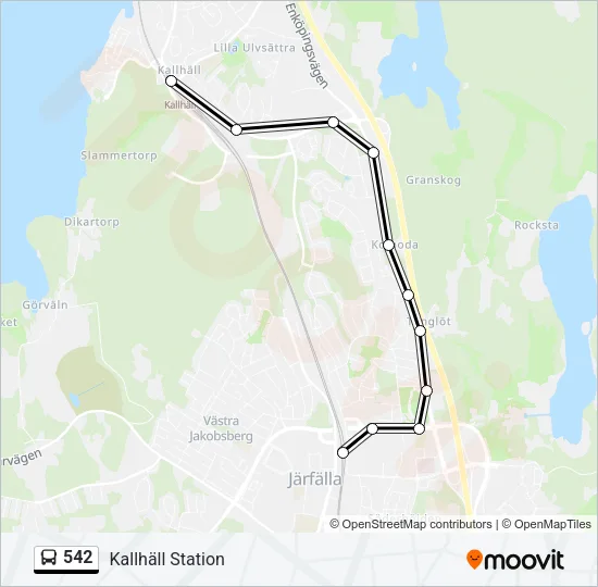 542 Bus Line Map