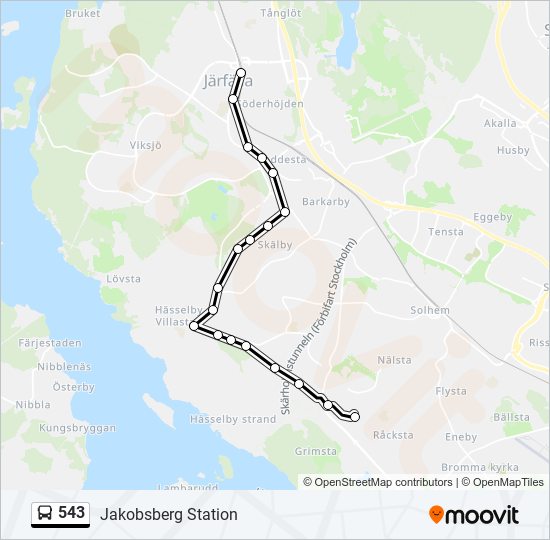 543 bus Line Map
