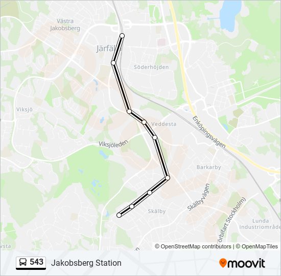 543 bus Line Map