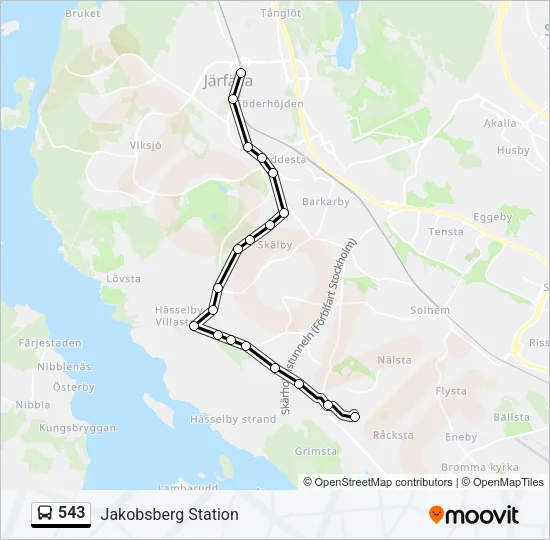 543 Bus Line Map