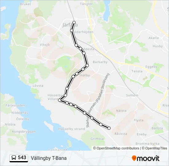 543 Bus Line Map