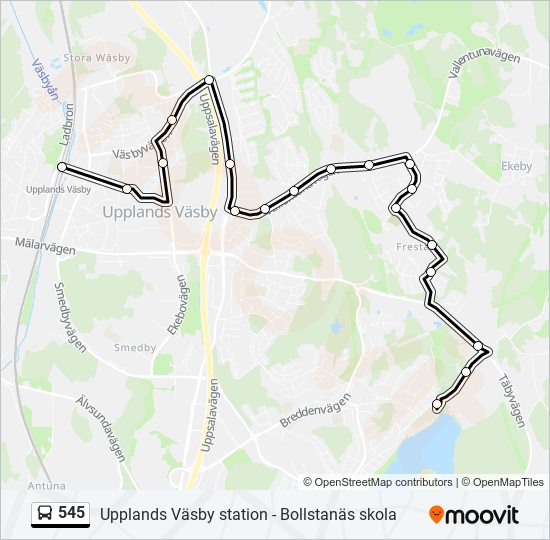 545 bus Line Map