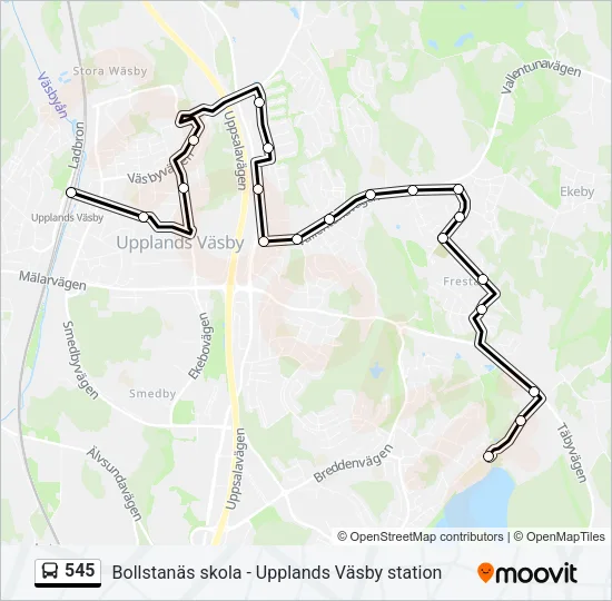 545 Bus Line Map