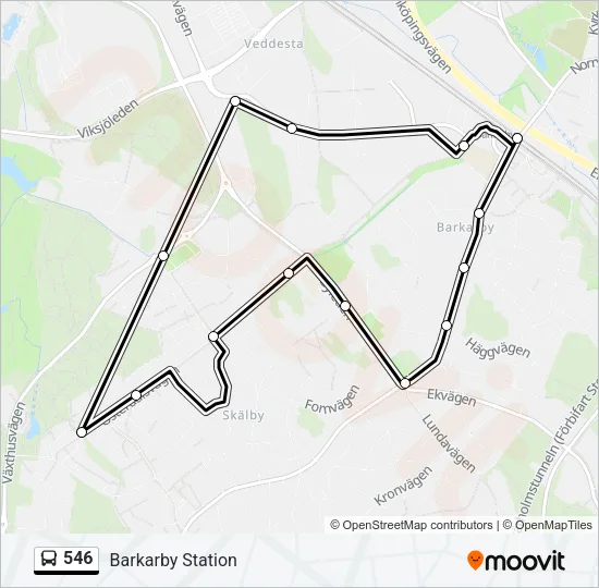 546 Bus Line Map